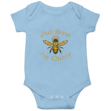 Discover God Save The Queen Bee Baby Bodysuit