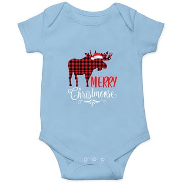 Discover Merry Christmoose Family Christmas Pajamas Plain Moose Baby Bodysuit