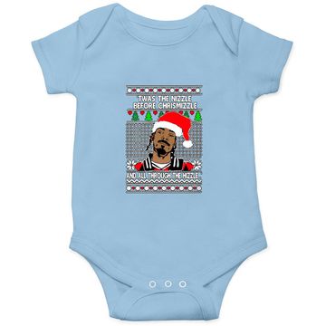 Discover Snoop Dogg 'twas The Nizzle Before Chrismizzle Ugly Christmas Baby Bodysuit