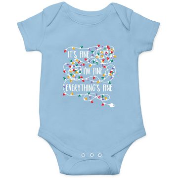 Discover It's Fine I'm Fine Everything Is Fine Christmas Lights Baby Bodysuit