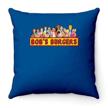Discover Bob's Burgers All Characters Group Shot Logo Throw Pillows