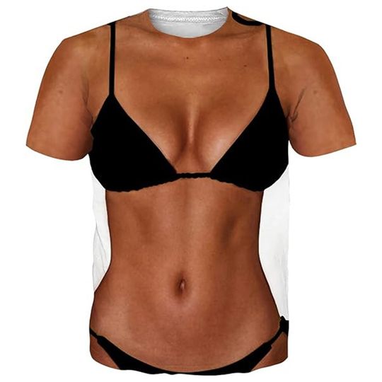 Mens Muscle Body 3D Print Tshirt Activewear Blouse Polyester Workout Top