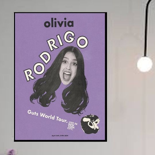 Olivia Rodrigo Guts World Tour Live In New York City 2024 Poster, Home decor