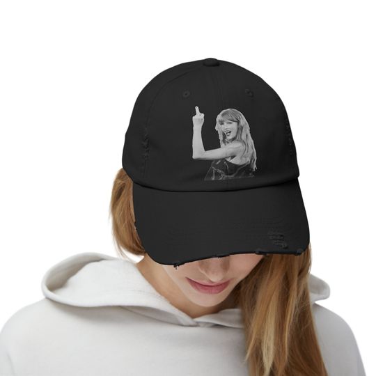 Taylor Middle Finger Distressed Baseball Cap, Taylor merch