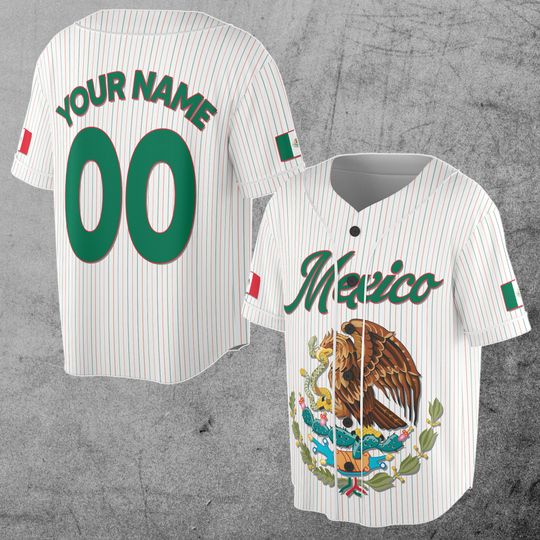 Mexico Lover Mexican Eagle Coat Of Arms Customize Name And Number 3D Baseball Jersey