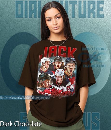Jack Hughes Shirt, Homage Retro Classic Graphic Tee, Bootleg Best Seller Unisex Sport Hockey Gift