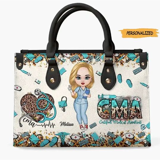 Personalized Leather Bag, Birthday, Gift For Nurse