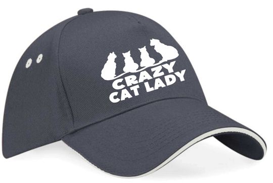 Crazy Cat Lady Baseball Cap, Cat Lovers Gift