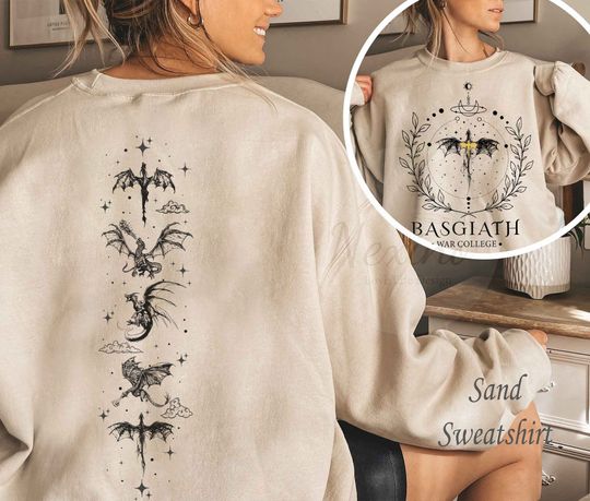 Fourth Wing Double Sided Shirt Sweatshirt Hoodie, Basgiath War College