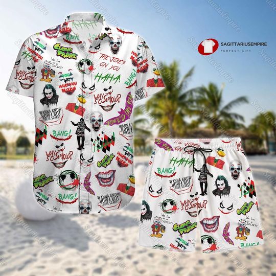 Pennywise Button Shirt And Shorts, Pennywise Hawaiian Shirt