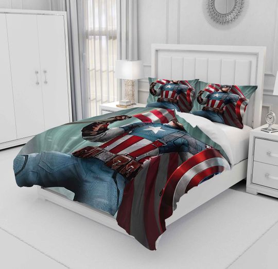 Captain America Bedding Set, Bedroom Decoration, Creative Gifts
