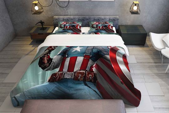 Captain America Bedding Set, Bedroom Decoration, Creative Gifts