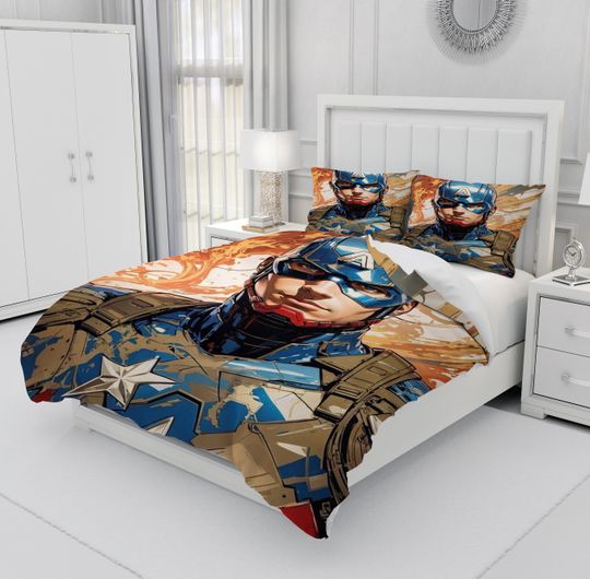 Captain America Bedding Set, Bedroom Decoration, Creative Gifts