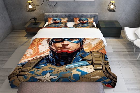 Captain America Bedding Set, Bedroom Decoration, Creative Gifts