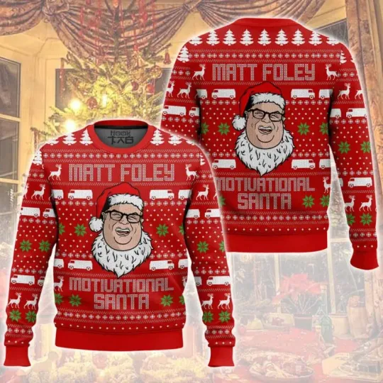 Matt Foley Chris Farley Saturday Night Live Ugly Christmas Sweater Funny Holiday Party Pullover Sweater for Men Women Xmas Gifts