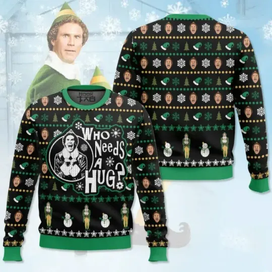 Buddy Hobbs Elf Ugly Christmas Sweater Funny Holiday Party Pullover Warm Cozy Plus Size Sweater for Men Women Xmas Gift 2026