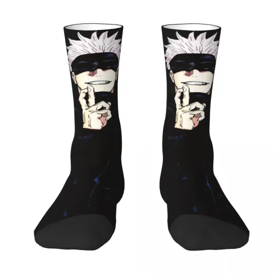 Jujutsu Satoru Gojo Socks Men Women Round Neck Cycling Socks Novelty Spring Summer Autumn Winter Stockings Gift