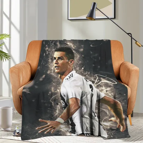 Custom Blanket Sofa Ronaldo CR7 Bed Camping Nap Fluffy Soft Blankets for Winter Warm King Size Microfiber Bedding