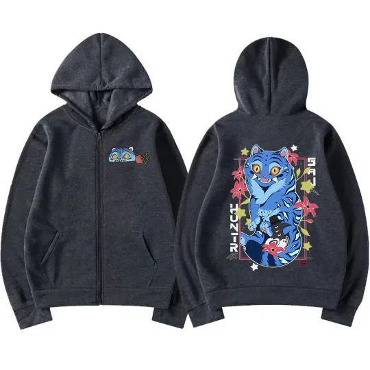 KPop Demon Hunters Derpy Tiger Merch Zipper Hoodies