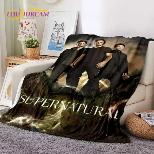 SPN Latest Supernatural Dean Sam Soft Flannel Blankets,Throw Blanket Comfortable Blanket for Picnic Beds Sofa Home Bedroom Gift