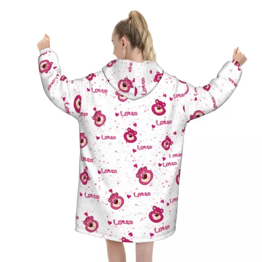 Lotso Pink Bear Oversized Blanket Hoodie For Kids