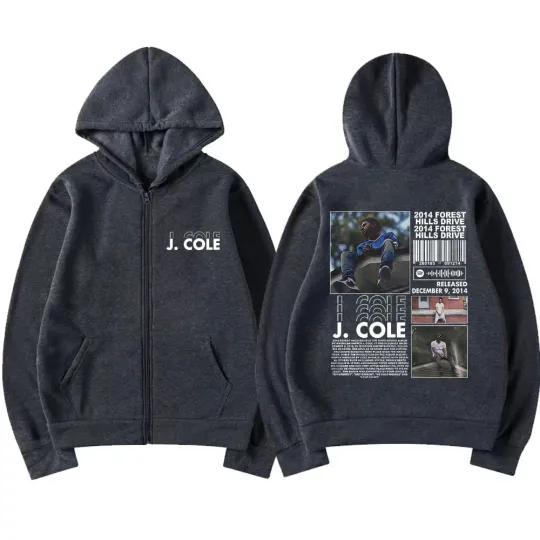 Hot New Rapper J Cole 2014 Forest Hills Drive Print Zipper Hoodie