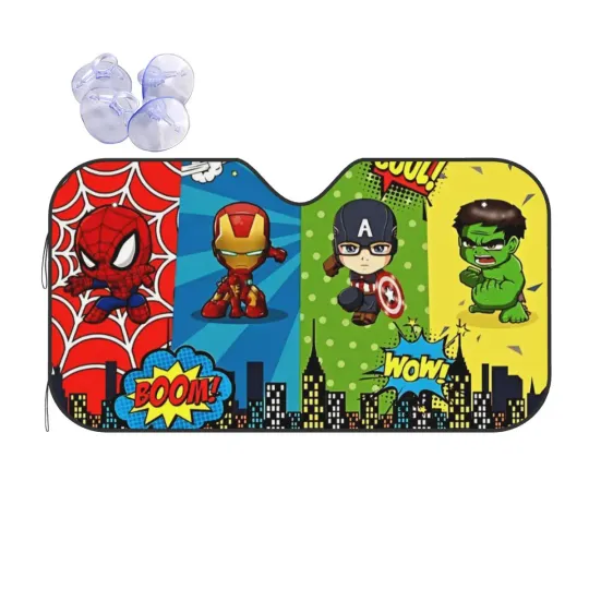 Spider-Man Spiderman Captain America Hero Car Sunshade