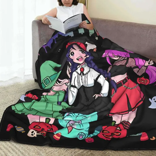 Kpop Huntrix Halloween Fleece Blanket