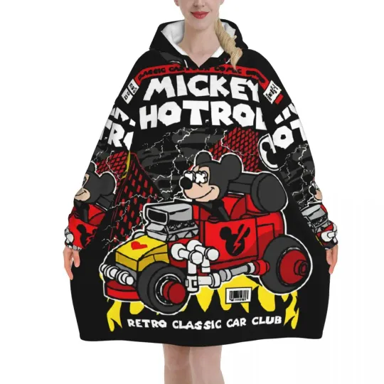 Mickey Mouse Cartoon Blanket Hoodie Oversized