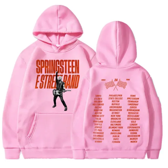 Bruce Springsteen and E Street 2024 Tour Hoodies, Men Women Clothing Fashion Vintage Casual Loose Oversized Pullovers