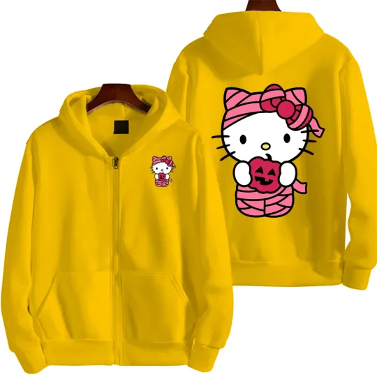 Men Christmas Hello Kitty Cartoon Hoodie