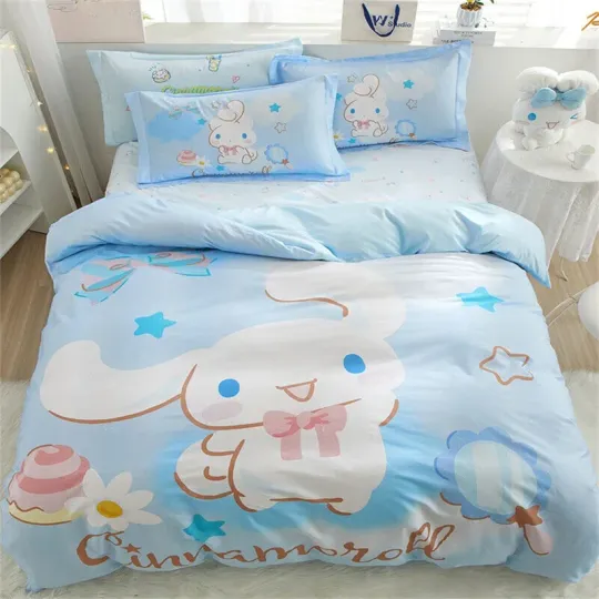 Cinnamoroll Sanrio Cartoon Bedding Set, Home Decor, Child Gift for Soft Comfortable Bedding Bedroom