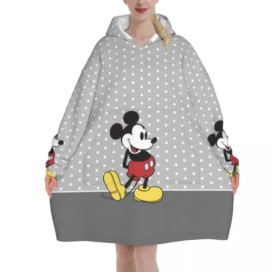 Mickey Mouse Cartoon Blanket Hoodie Oversized