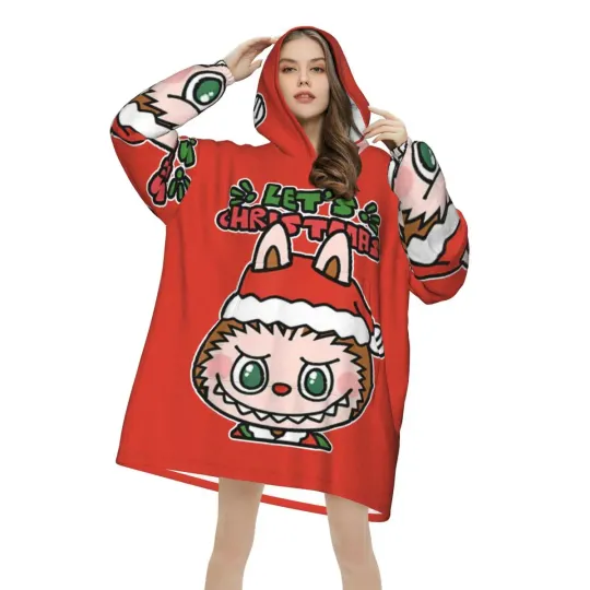 Christmas Labubu Cute Blanket Hoodie