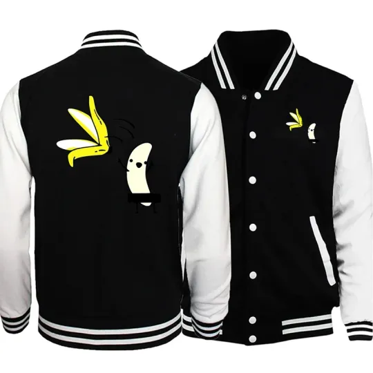 Lonely But Dolec Banana Prints Baseball Jacket