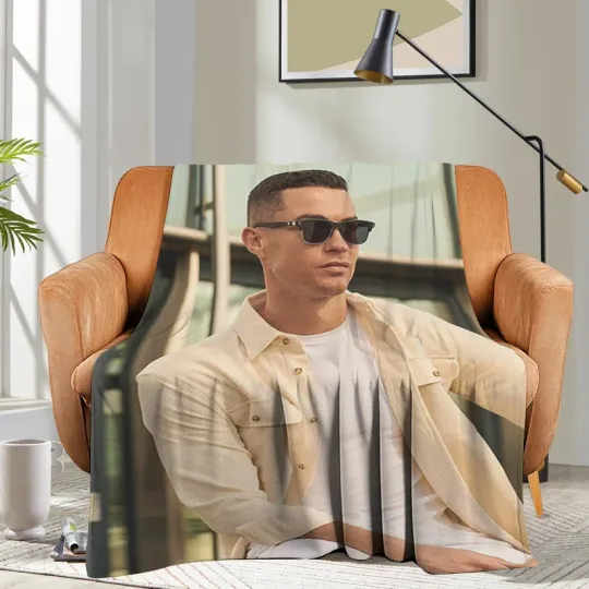 Custom Blanket Sofa Ronaldo CR7 Bed Camping Nap Fluffy Soft Blankets for Winter Warm King Size Microfiber Bedding