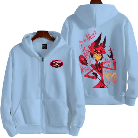 Alastor Hazbin Hotel Men Zip Up Hoodie