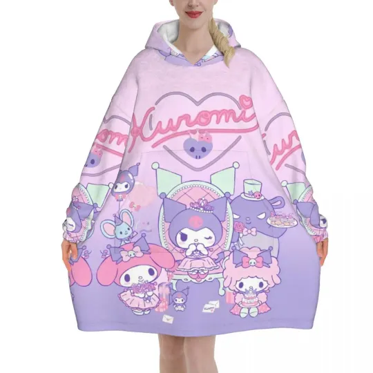Funny Kuromi Blanket Hoodie