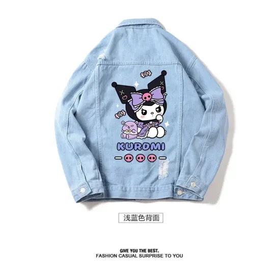 Hello Kitty Kuromi Print Denim Jacket