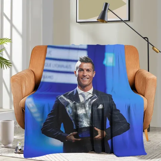 Custom Blanket Sofa Ronaldo CR7 Bed Camping Nap Fluffy Soft Blankets for Winter Warm King Size Microfiber Bedding