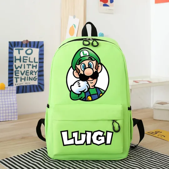 Super Mario Bros Kids Backpack Cartoon Cute Anime Knapsack Book Bag