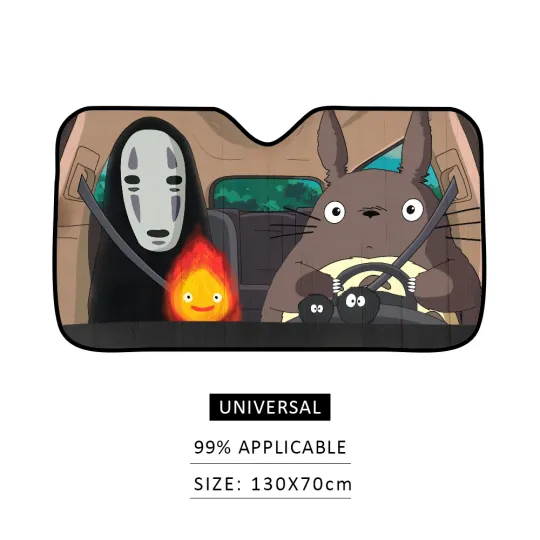 Totoro and No Face Car Sunshade