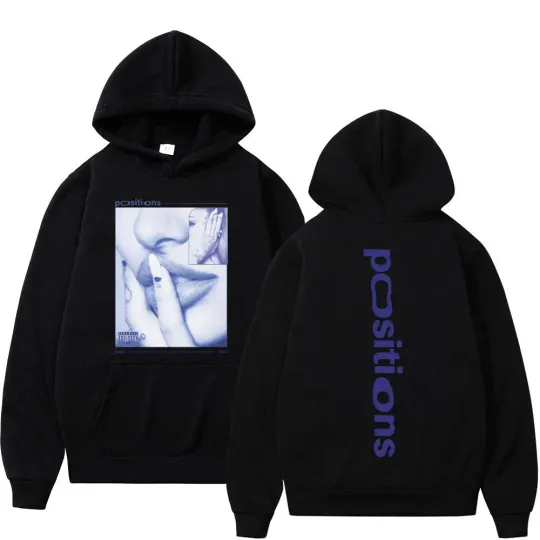 Ariana Positions Album Retro Graphichoodie Men Women Aesthetic Trendy Pullover Long-sleeved Oversized Casual Sweatshirt