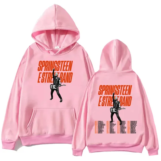 Bruce Springsteen and E Street 2024 Tour Hoodie, Harajuku Hip Hop Pullover Tops Hoodie, P!nk Music Fans Gift