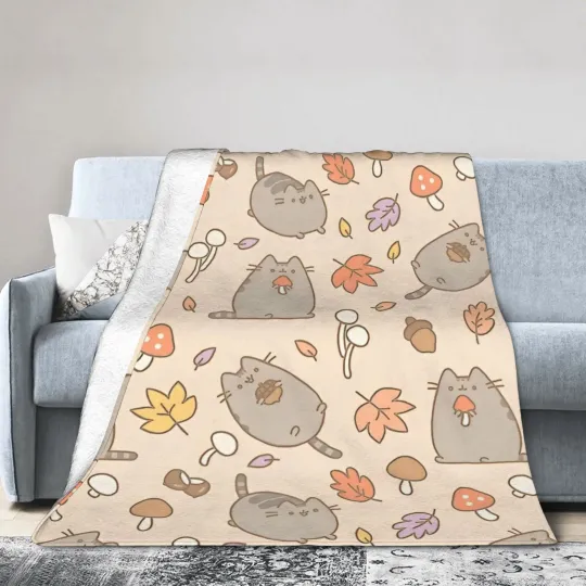 Cozy Pusheen the Cat Blanket - Throw for Couch and Bed Decor