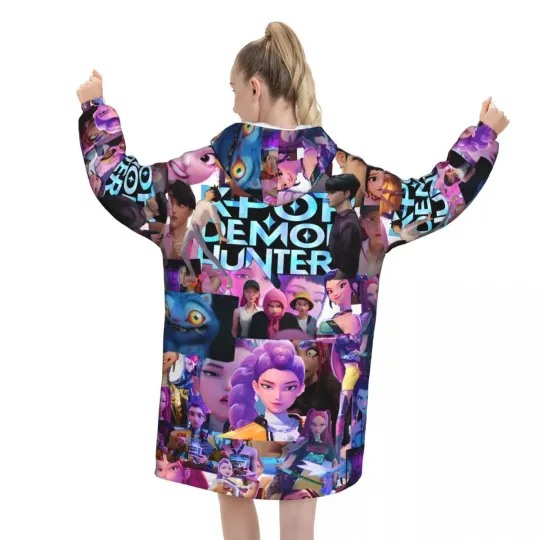 KPop Demon Hunters Huntrix Oversized Blanket Hoodie