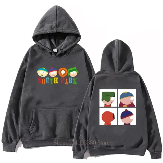 Men Clothing South Park Cute Print Hoodies Fall Winter Women Casual Fashion Long Sleeve Tops Y2K Fleece Pullover Sweatshirts