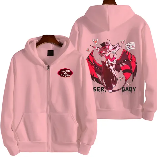 Hazbin Hotel Men Zip Up Hoodie