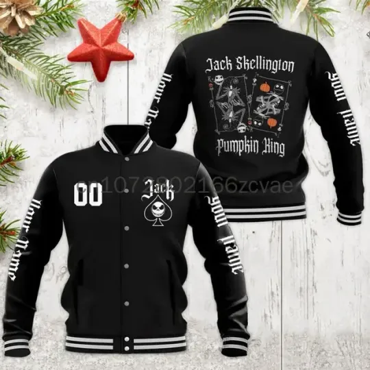 New Jack Skellington Disney Halloween Baseball Jacket