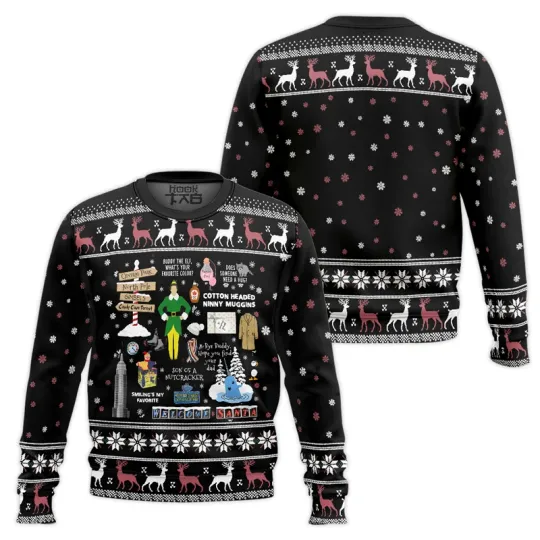 Buddy Hobbs Elf Ugly Christmas Sweater Funny Holiday Party Pullover Warm Cozy Plus Size Sweater for Men Women Xmas Gift 2026